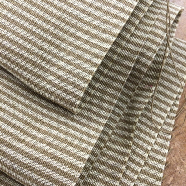 Vertical Pencil Striped Fabric in Two Toned Brown | Upholstery / Slipcovers | Medium Weight | 54" Wide | By the Yard