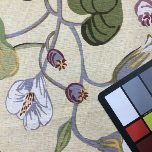 Floral Home Decor Fabric | Yellow / Pink / Green | Drapery | 54" Wide | By the Yard