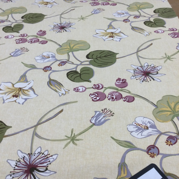 Floral Home Decor Fabric | Yellow / Pink / Green | Drapery | 54" Wide | By the Yard