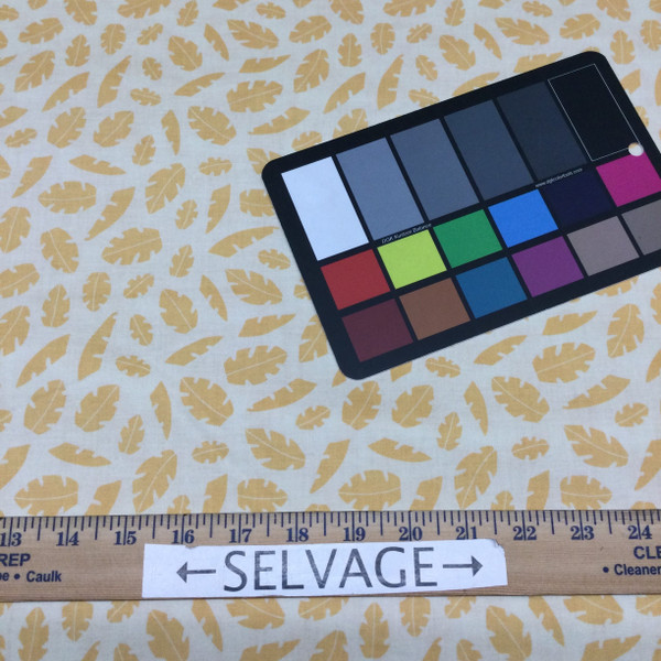 Monotone Leaves in Apricot | Quilting Fabric | 44" Wide | 100% Cotton | By The Yard | "Two of a Kind Leaves"