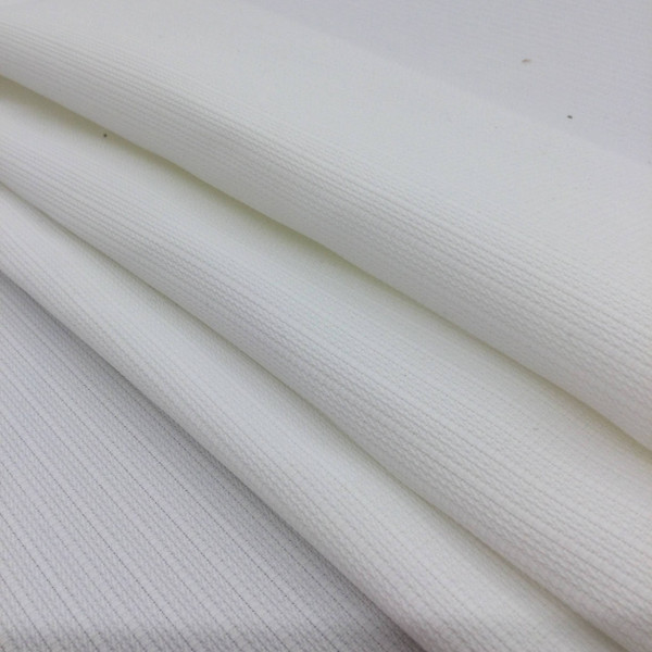 Solid White Striated Fabric | Upholstery / Drapery | 54" Wide | By the Yard