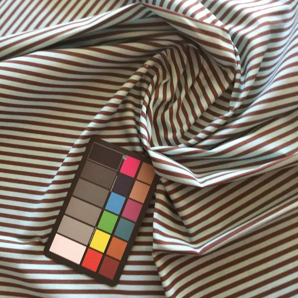 3.5 Yard Piece of Blue and Brown Vertical Stripes | Home Decor Fabric | 55 Wide | By the Yard