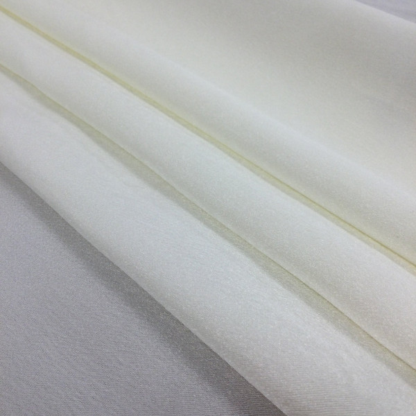 Ivory Polyester Charmeuse Silky Solid Fabric | Special Occasion | Clothing and Apparel | 60 inch Wide | Sold By the Yard