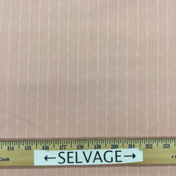 Vintage Mini Stripe | Cream on Dusty Pink | Quilting Fabric | 100% Cotton | 44 Wide | By The Yard