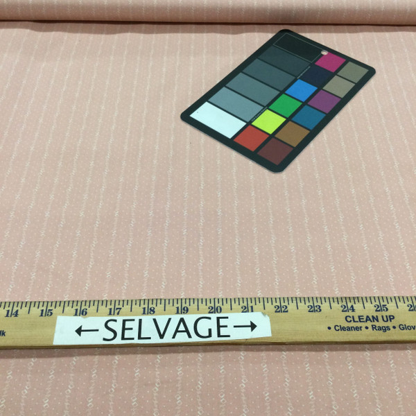 Vintage Mini Stripe | Cream on Dusty Pink | Quilting Fabric | 100% Cotton | 44 Wide | By The Yard