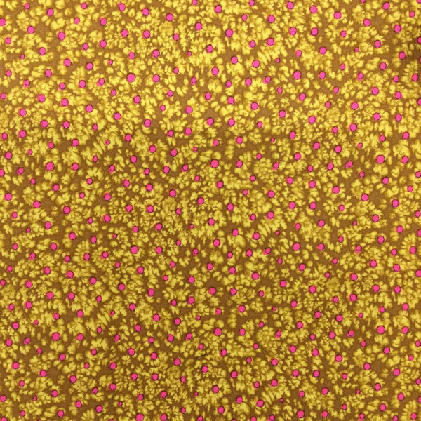 Dappled Gold with Pink Dots | Quilting Fabric | 44" Wide | 100% Cotton | By The Yard | Fabri-Quilt