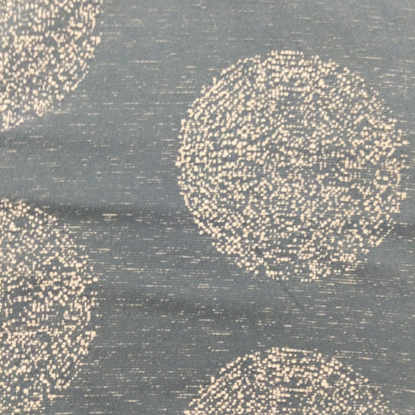 Dotted Circles Geometric Fabric in Blue-Grey and Off White | Home Decor / Upholstery | 100% Polyester | 54" W | By the Yard | Regal Fabrics "Westminster in Prussian"