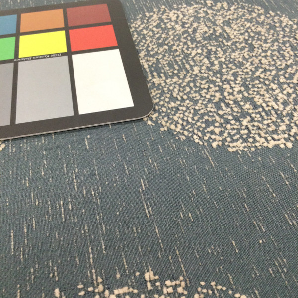 Dotted Circles Geometric Fabric in Blue-Grey and Off White | Home Decor / Upholstery | 100% Polyester | 54" W | By the Yard | Regal Fabrics "Westminster in Prussian"