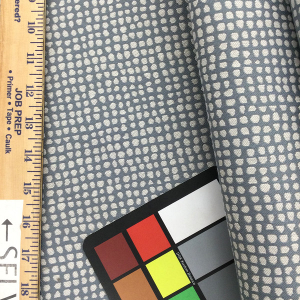 Dappled Check Jaquard Fabric in Slate Blue and Pale Grey | Medium to Heavy Upholstery | 54" Wide | By the Yard | Theory in Shooting Star
