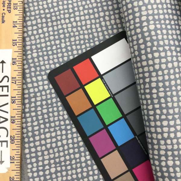 Dappled Check Jaquard Fabric in Slate Blue and Pale Grey | Medium to Heavy Upholstery | 54" Wide | By the Yard | Theory in Shooting Star