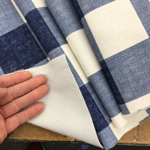Large Buffalo Check Fabric in Blue and White | Upholstery / Drapery | Medium Weight | 54" Wide | By the Yard | Mara in Blue