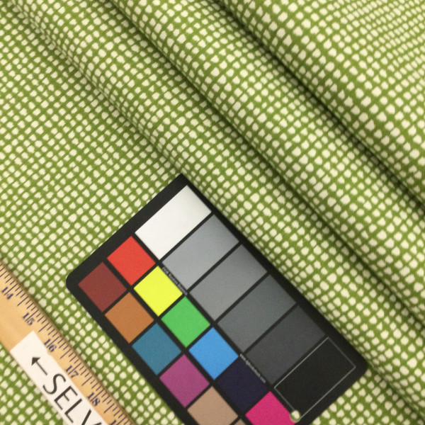 Dappled Check Jaquard Fabric in Green and White | Medium to Heavy Upholstery | 54" Wide | By the Yard | Theory in Prairie