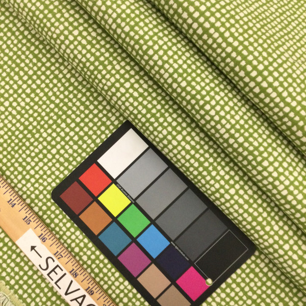 Dappled Check Jaquard Fabric in Green and White | Medium to Heavy Upholstery | 54" Wide | By the Yard | Theory in Prairie