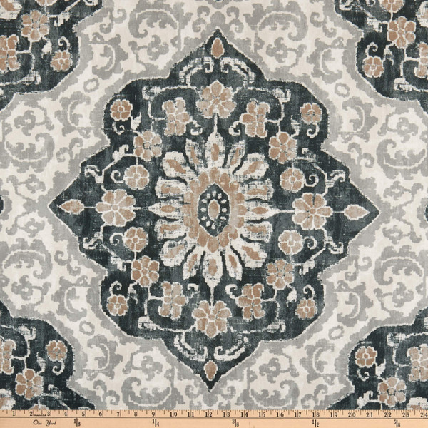Richloom Sulton Charcoal | Home Decor Fabric | 55" Wide