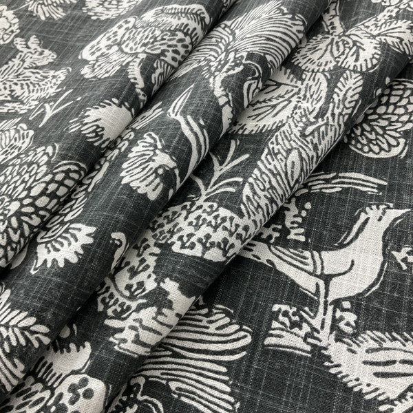 Richloom Platinum Howland Slub Duck Graphite | Medium/Heavyweight Duck Fabric | Home Decor Fabric | 54" Wide