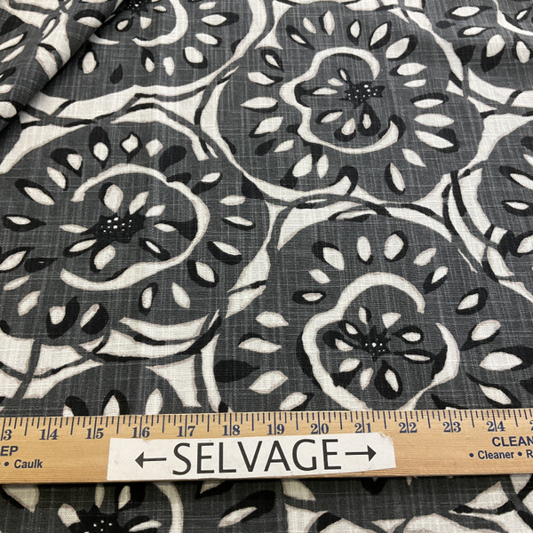 Richloom Platinum Inaki Slub Duck Graphite | Medium/Heavyweight Duck, Woven Fabric | Home Decor Fabric | 54" Wide