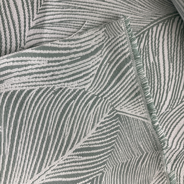 Richloom Fortress Clear Flutter in Pool | Upholstery Fabric | Leaf Design in Teal Green and White | Heavyweight | 54" Wide | By the Yard