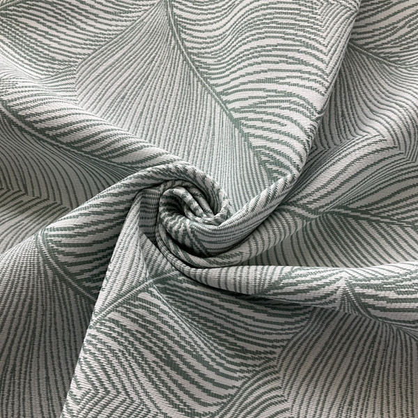 Richloom Fortress Clear Flutter in Pool | Upholstery Fabric | Leaf Design in Teal Green and White | Heavyweight | 54" Wide | By the Yard