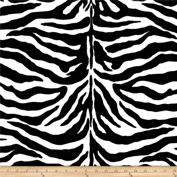 Poly/Cotton Twill Zebra Print Black/White | Medium Weight Twill Fabric | Home Decor Fabric | 60" Wide