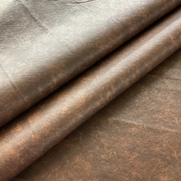 Faux Leather Buffalo Brown Print | Heavyweight Faux Leather Fabric | Home Decor Fabric | 54" Wide