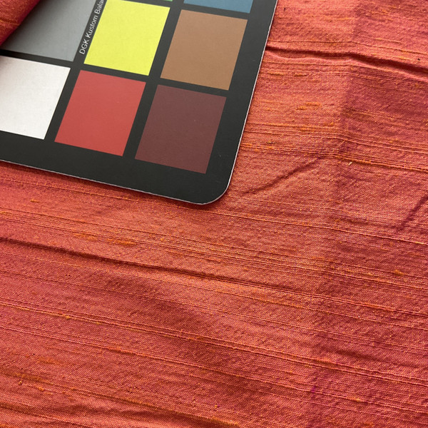 Dupioni Silk Fabric Iridescent Coral | Lightweight Dupioni Fabric | Home Decor Fabric | 54" Wide