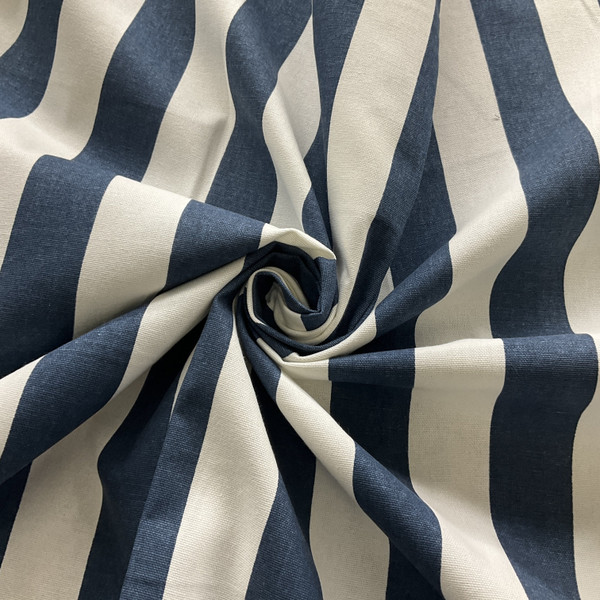 Premier Prints Canopy Stripe Primary Navy | Medium Weight Duck Fabric | Home Decor Fabric | 54" Wide