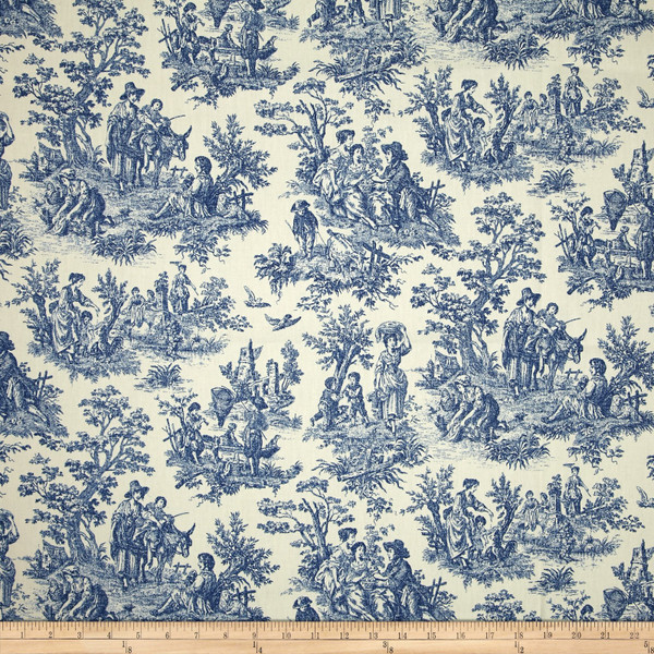 Waverly Charmed Life Toile Cornflower | Medium Weight Duck Fabric | Home Decor Fabric | 54" Wide