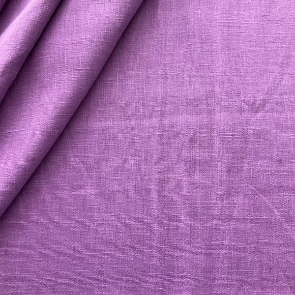 European 100% Washed Linen Purple | Home Decor Fabric | 56" Wide