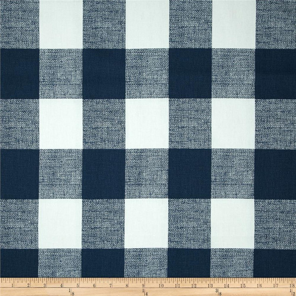 Premier Prints Anderson Check Slub Premier Navy | Medium Weight Duck Fabric | Home Decor Fabric | 54" Wide