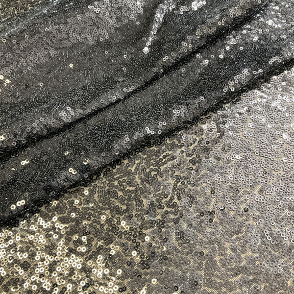 Glitz Sequin & Stretch Mesh Black | Medium Weight Mesh Fabric | Home Decor Fabric | 52" Wide