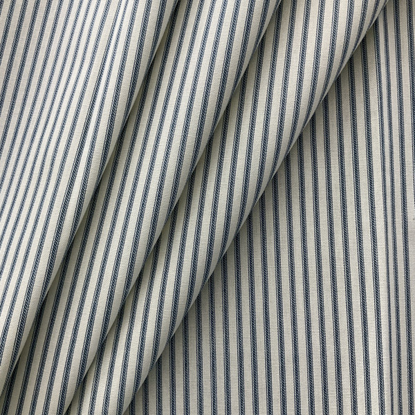 Magnolia Home Fashions Berlin Ticking Stripe Duck Ocean | Medium Weight Duck Fabric | Home Decor Fabric | 54" Wide