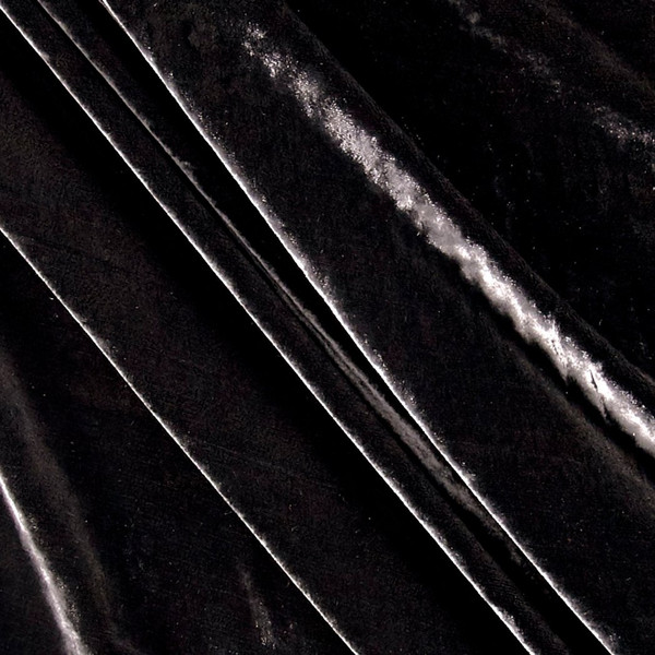 Rayon/Silk Blend Vintage Velvet Black | Medium Weight Velvet Fabric | Home Decor Fabric | 52" Wide