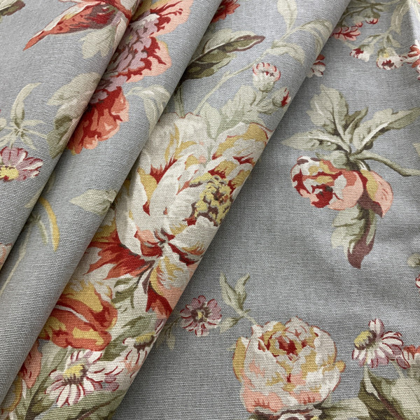 Waverly Fleuretta Slate Duck | Medium Weight Duck Fabric | Home Decor Fabric | 54" Wide