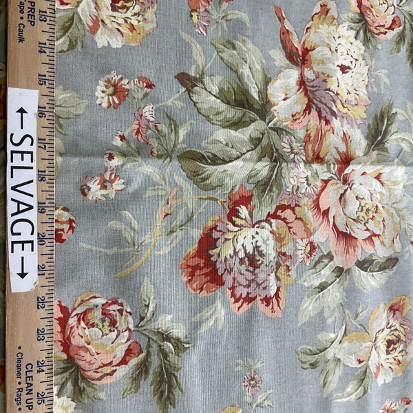 Waverly Fleuretta Slate Duck | Medium Weight Duck Fabric | Home Decor Fabric | 54" Wide