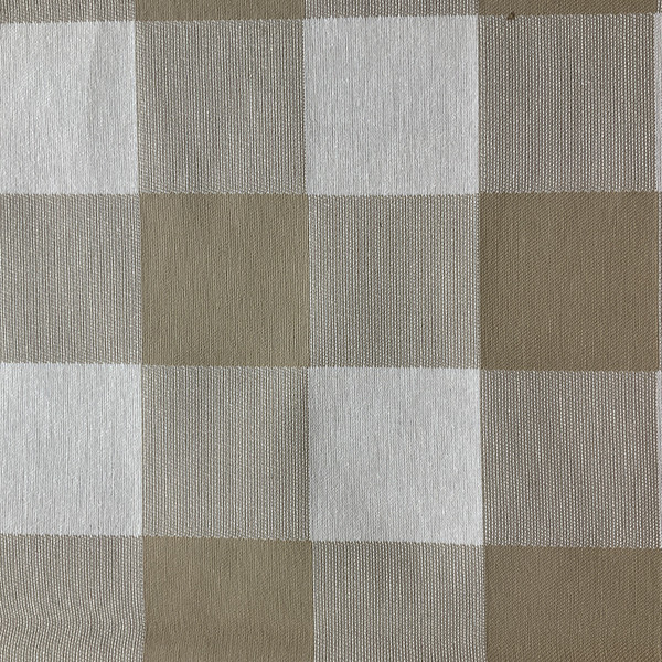 Artistry Buffalo Check Jacquard Tan/White | Heavyweight Jacquard Fabric | Home Decor Fabric | 56" Wide