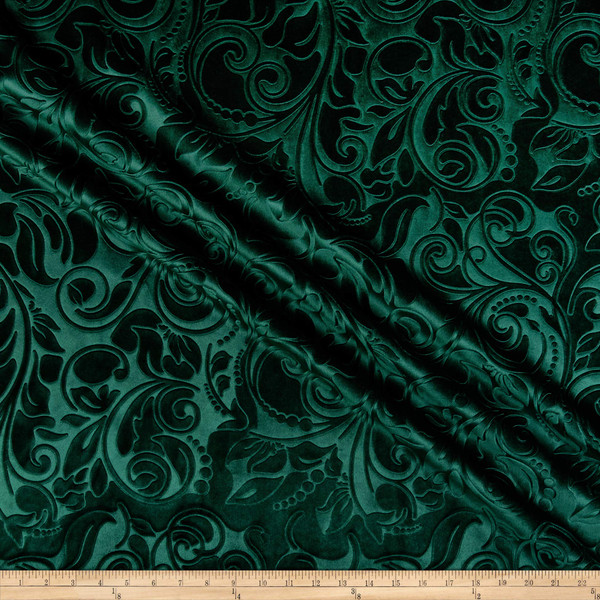 Embossed Velvet Scroll Forest | Medium/Heavyweight Velvet Fabric | Home Decor Fabric | 58" Wide