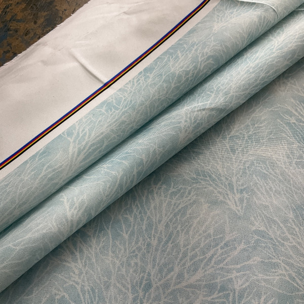 Susan Winget Coastal Living Coral Digital Woven Mint | Lightweight Woven Fabric | Home Decor Fabric | 54" Wide