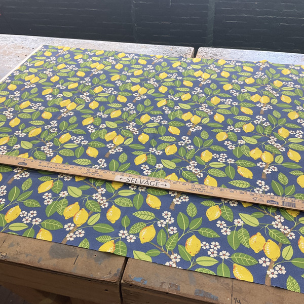 PKL Studio Indoor/Outdoor Lemon Tree Indigo | Medium Weight Outdoor Fabric | Home Decor Fabric | 54" Wide