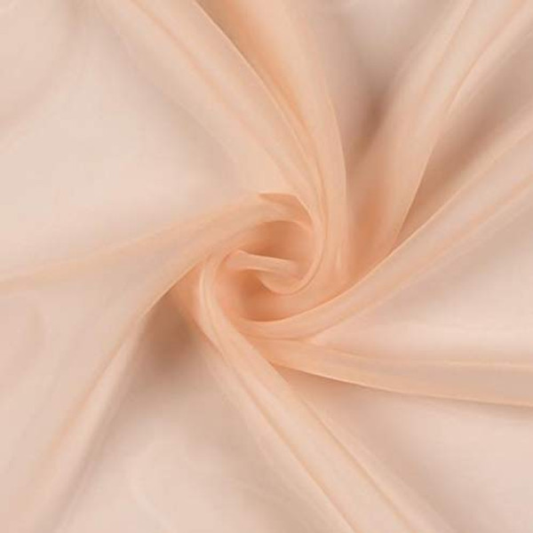 118" Sheer Voile Peach | Very Lightweight Voile Fabric | Home Decor Fabric | 118" Wide