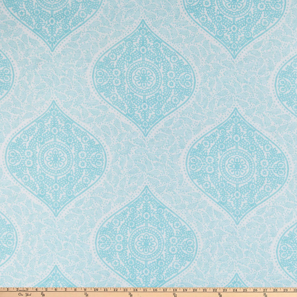 Martha Stewart Lily Pond Medallion Batiste Turquoise | Very Lightweight Batiste Fabric | Home Decor Fabric | 62" Wide