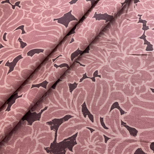 Martha Stewart Skylands Damask Cotton Leenane Plum | Medium Weight Duck Fabric | Home Decor Fabric | 58" Wide