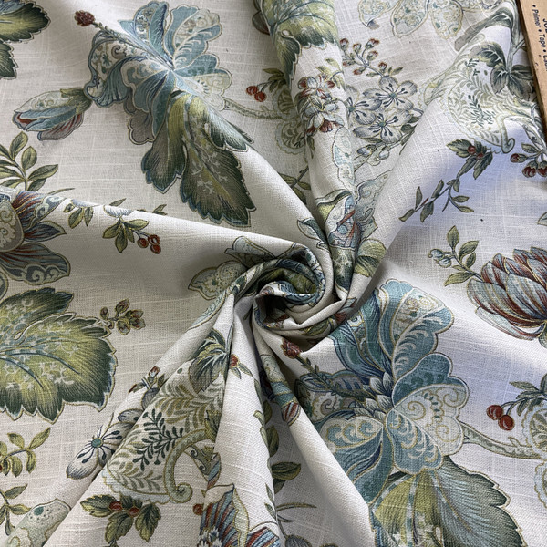 Swavelle Dublique White Tea | Medium/Heavyweight Duck Fabric | Home Decor Fabric | 54" Wide