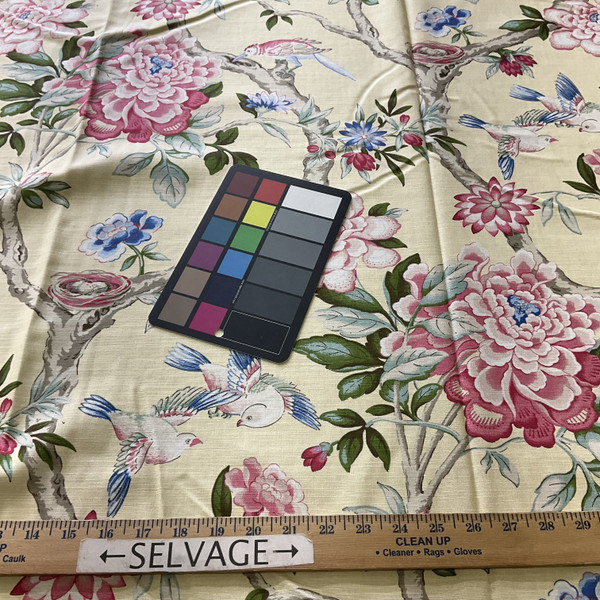 Waverly Mudan Lemon | Medium Weight Duck Fabric | Home Decor Fabric | 54" Wide