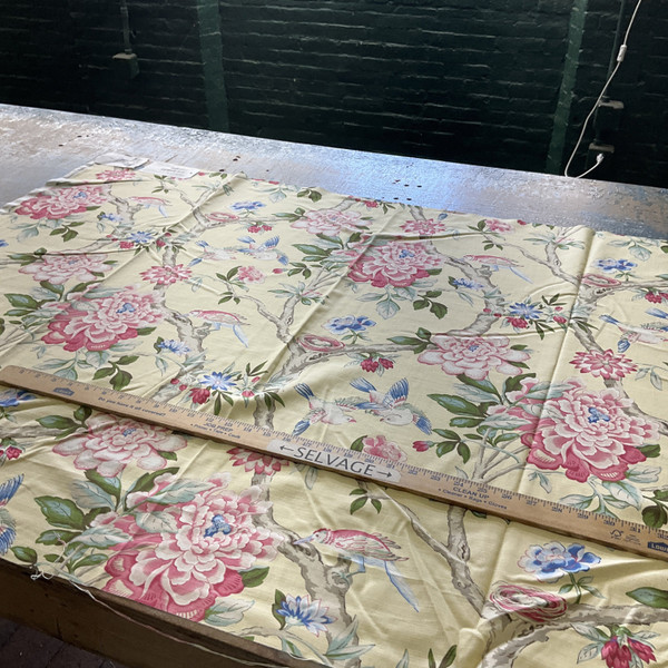 Waverly Mudan Lemon | Medium Weight Duck Fabric | Home Decor Fabric | 54" Wide