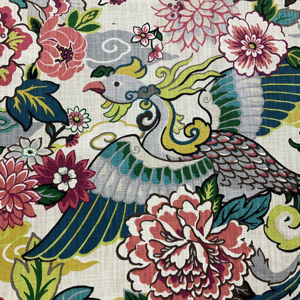 P Kaufmann Lushan Garden Slub Whimsical | Medium Weight Duck Fabric | Home Decor Fabric | 54" Wide