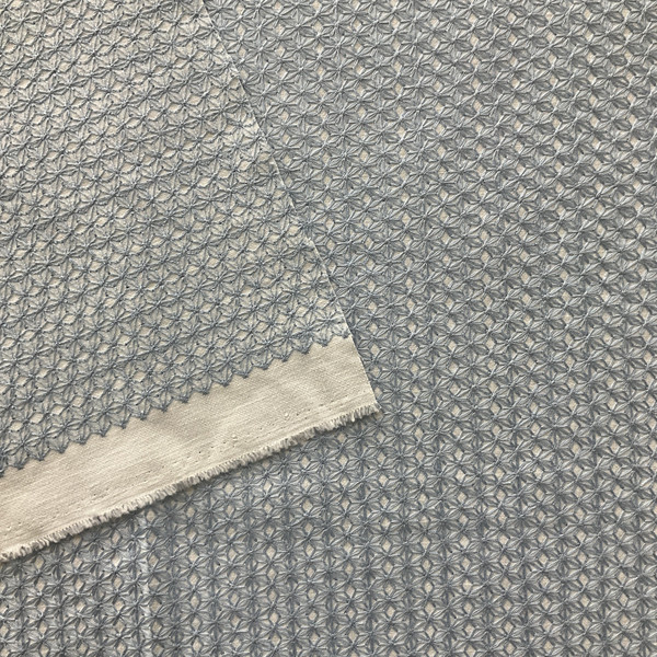 P Kaufmann Athena Embroidered Chambray | Very Heavyweight Woven Fabric | Home Decor Fabric | 54" Wide