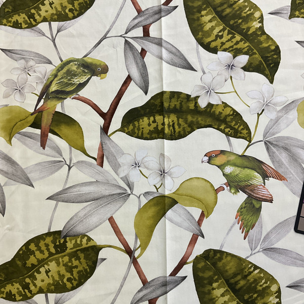 Hilary Farr Hello Polly Cotton Twill Greenery | Medium Weight Twill Fabric | Home Decor Fabric | 60" Wide
