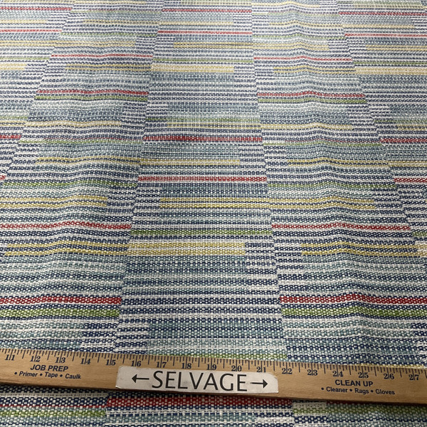 Artistry Tribal Southwest Rigo Jacquard Mosaic | Jacquard Upholstery Fabric | Blue / Red / Yellow / White | Heavyweight | 56.5" Wide | By the Yard