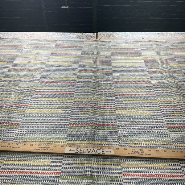 Artistry Tribal Southwest Rigo Jacquard Mosaic | Jacquard Upholstery Fabric | Blue / Red / Yellow / White | Heavyweight | 56.5" Wide | By the Yard