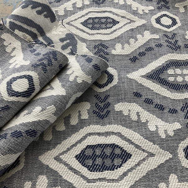 Artistry Tribal Southwest Pedra Jacquard Indigo | Very Heavyweight Jacquard Fabric | Home Decor Fabric | 57.25" Wide